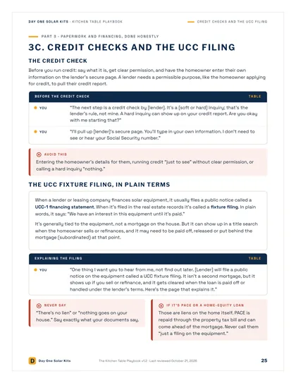 Part 3C: the credit check and the UCC filing, said plainly