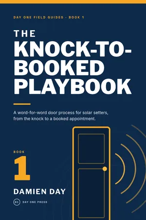 Front cover of Book 1, The Knock-to-Booked Playbook, from Day One Field Guides, by Damien Day