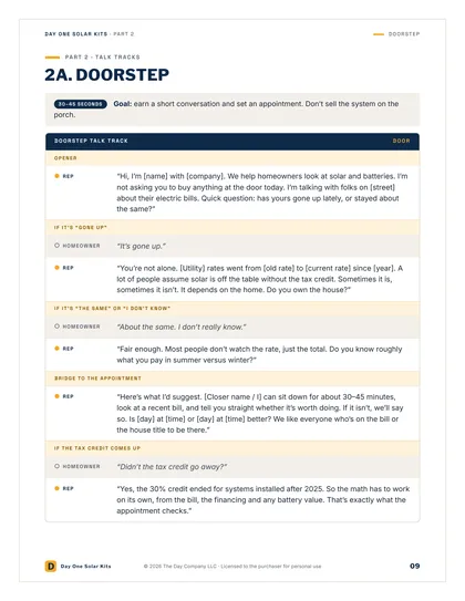 Part 2: the doorstep track, word for word